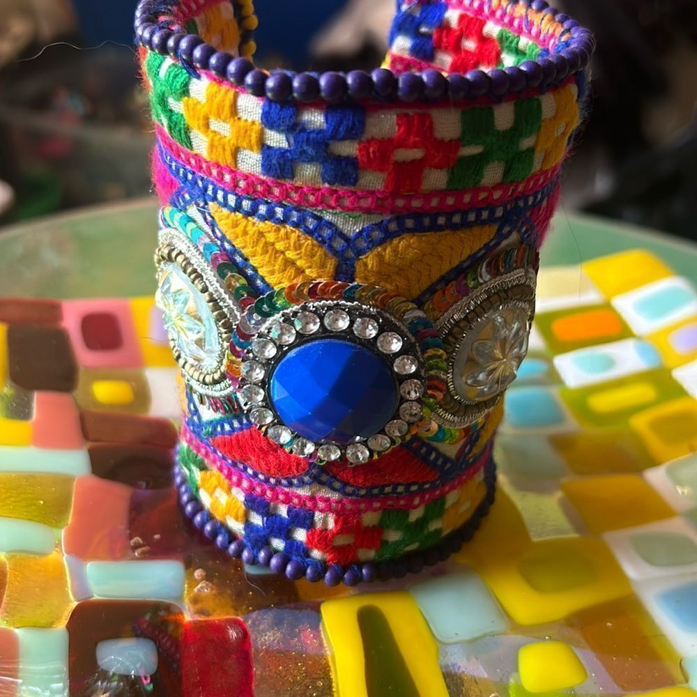Gorgeous handmade colorful cuff bracelet